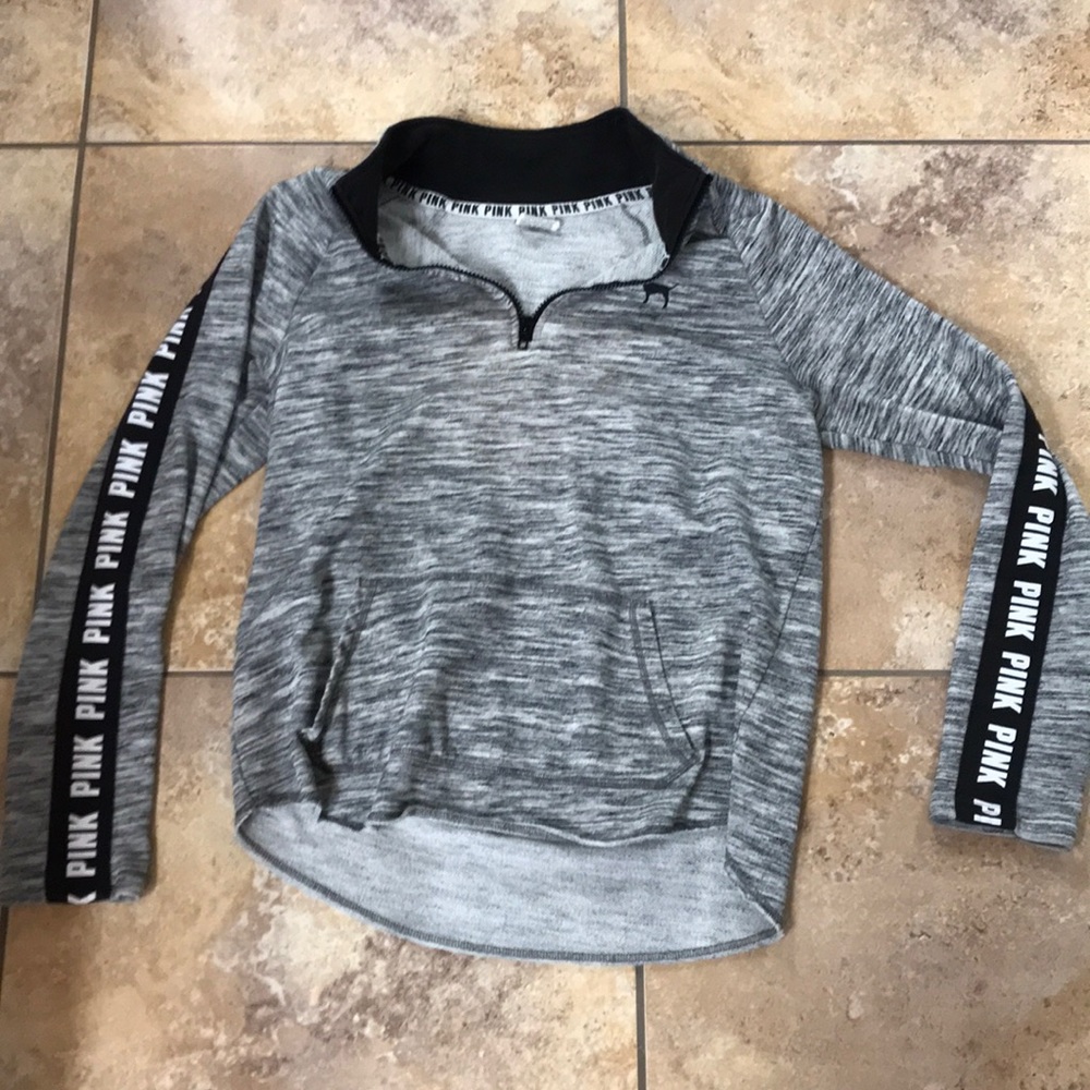 VS Pink Marled Half Zip M